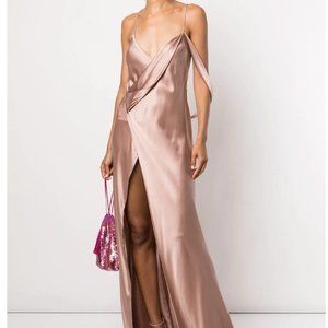 Michelle Mason Silk Wrap floor-length gown